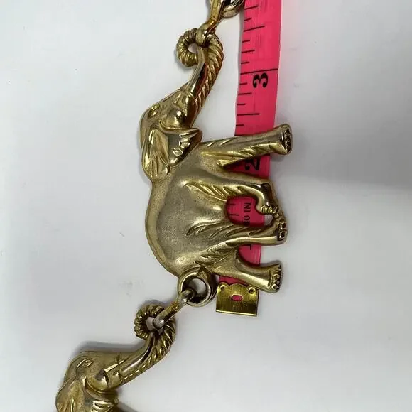 Gold Tone Elephant Chain Belt Link Boho Women VTG  display picture 3